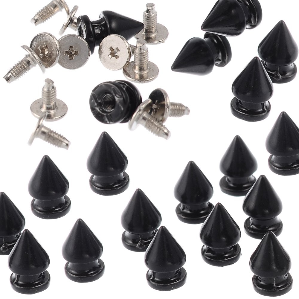 RUBYCA 12MM 50 Sets Metal Tree Spikes and Studs Metallic 50 PCS, Black