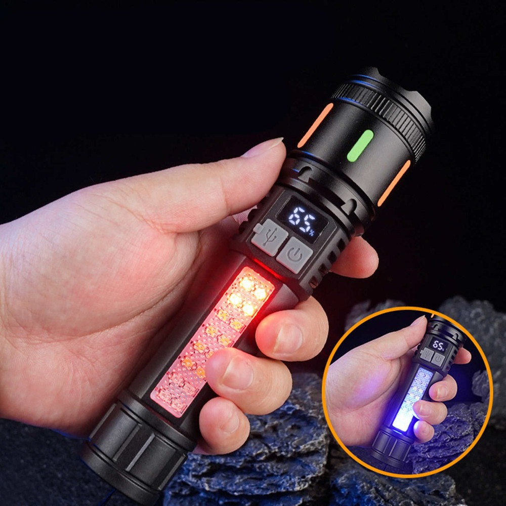 3000 Lumens LED Flashlight Rechargeable with 5 Modes Adjustable Head Portable