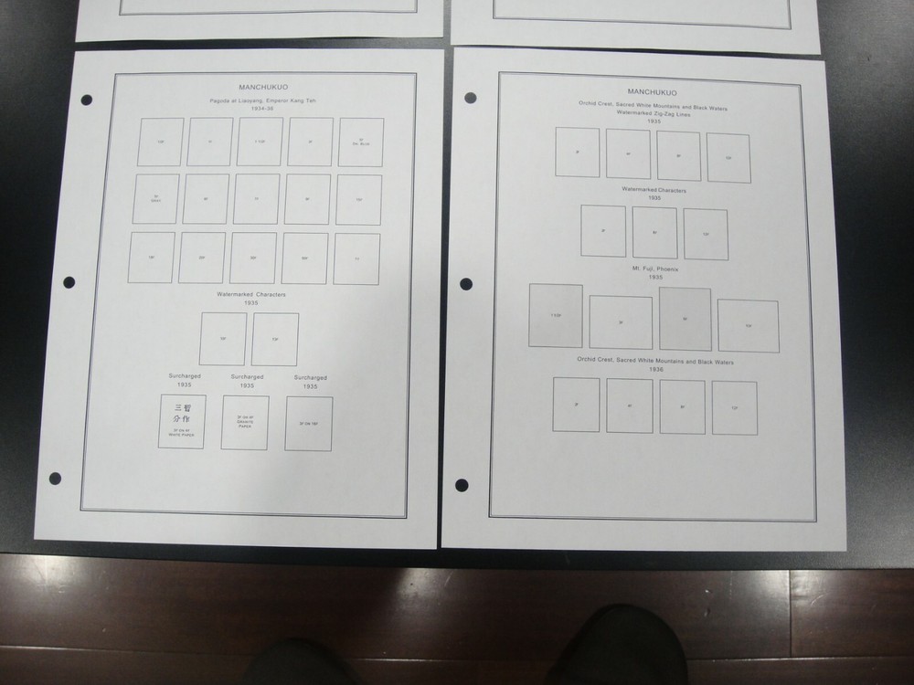 CHINA MANCHUKUO 1932-1945 11 Complete Collection Page without any Stamp