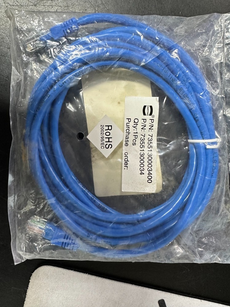 HARTING  7355130003400 CAT 5 100mHZ PATCH CABLE 10FT