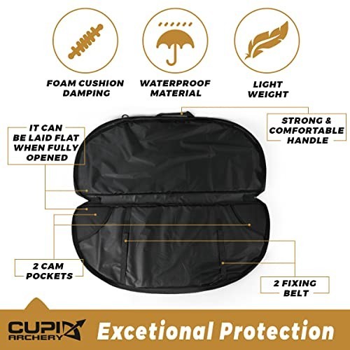 Lightweight Soft Compound Bow Case with Arrow Pocket & Backpack Straps - Durable