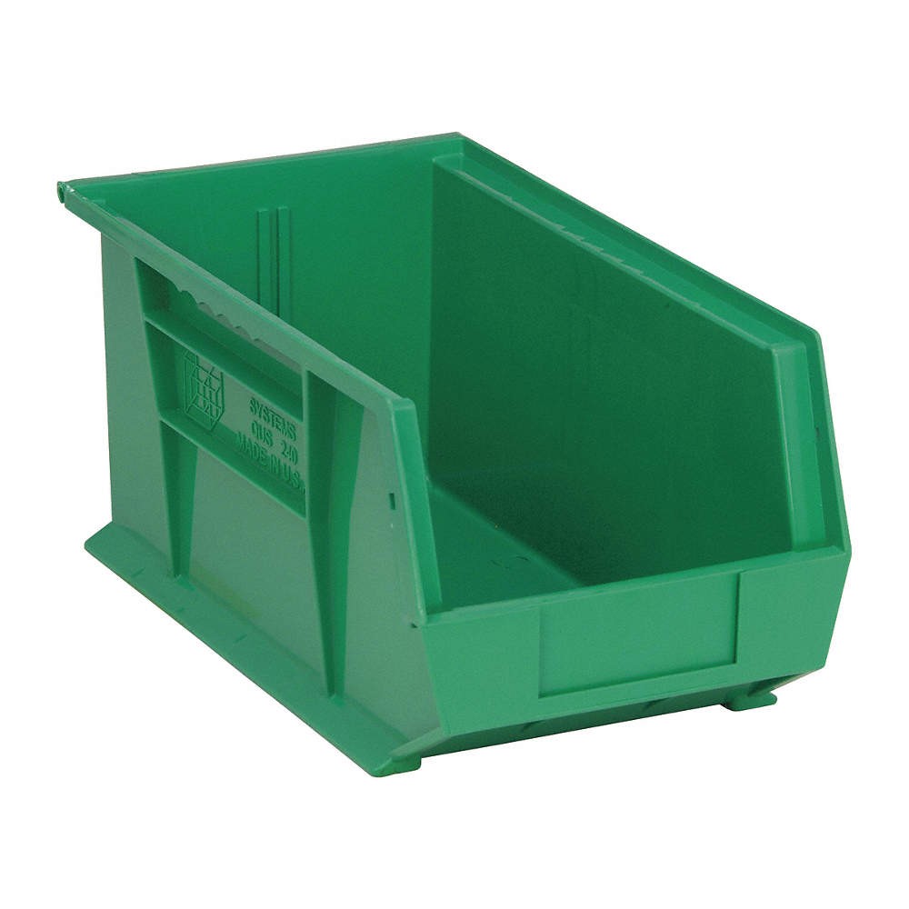 QUANTUM STORAGE SYSTEMS QUS240GN Hang and Stack Bin,Green,PP,7 in 8CA75