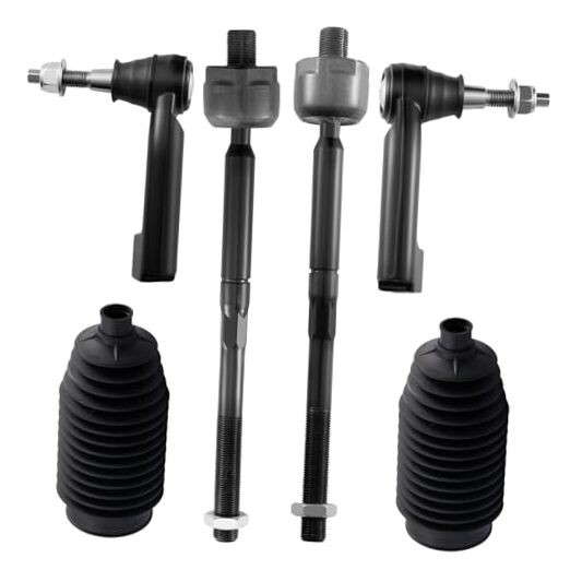 6pcs Front Inner & Outer Tie Rod Ends Kit w/Tie Rod Boot Compatible EV800457