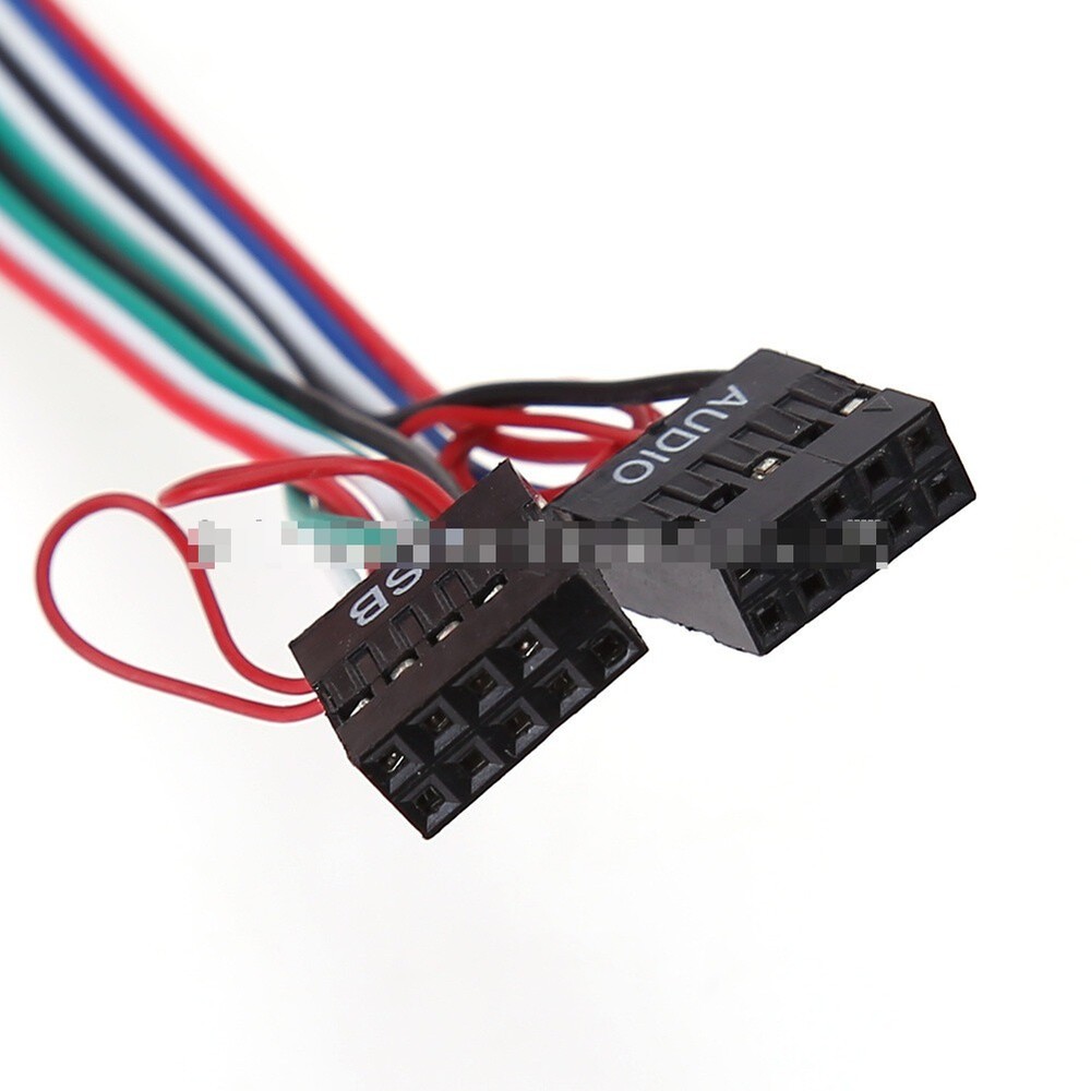 6.8cm 2 USB PC Computer Case Front Panel USB Audio Port Mic Earphone Cable