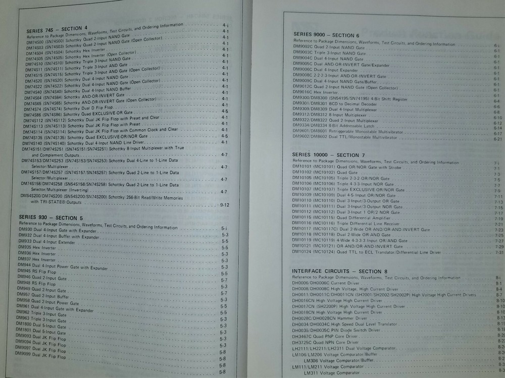 USED 1974 National Digital Integrated Circuits Databook