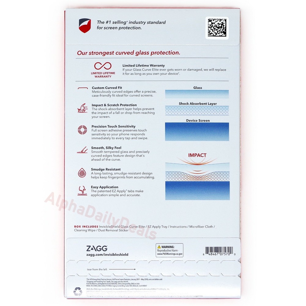 2-Pack ZAGG Tempered Glass Screen Protector for Samsung Galaxy Note 9