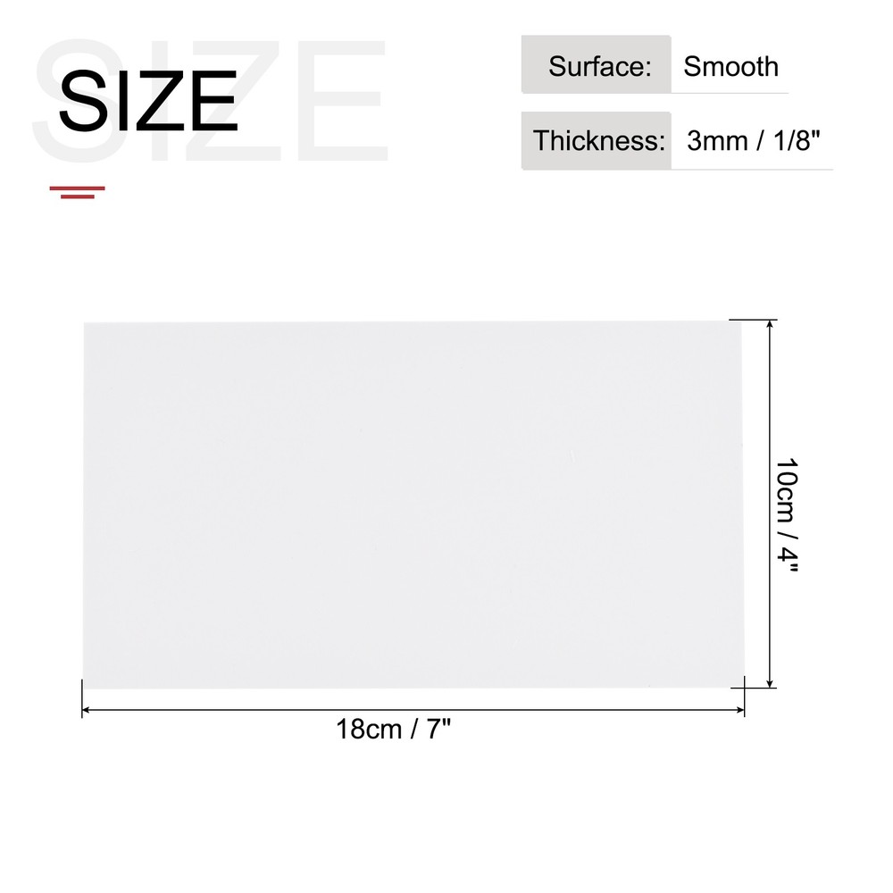 ABS Plastic Sheet 7 x 4 x 0.12" ABS Styrene Sheets White 3 Pcs