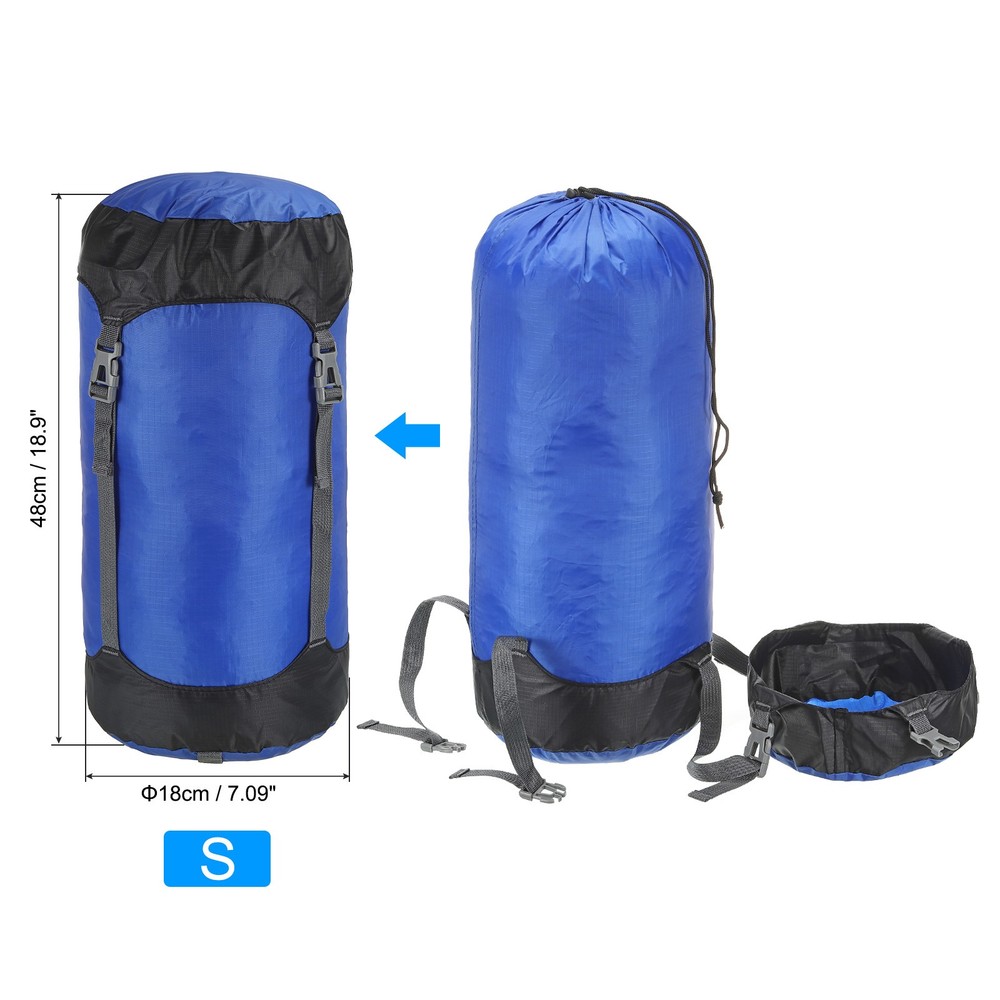 Compression Stuff Sack, 8L L Size Waterproof Sleeping Bag, Blue