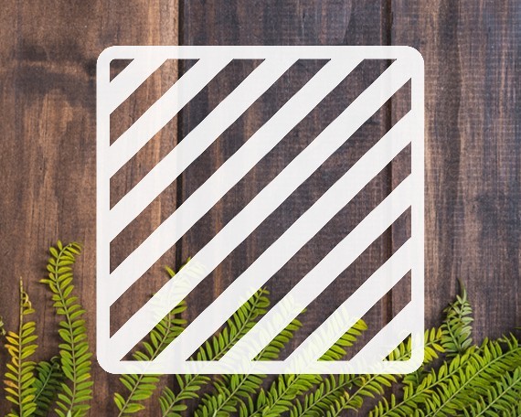 Reusable Mylar Diagonal Stripes Pattern Cookie Stencil - Candy Stripes Stencil