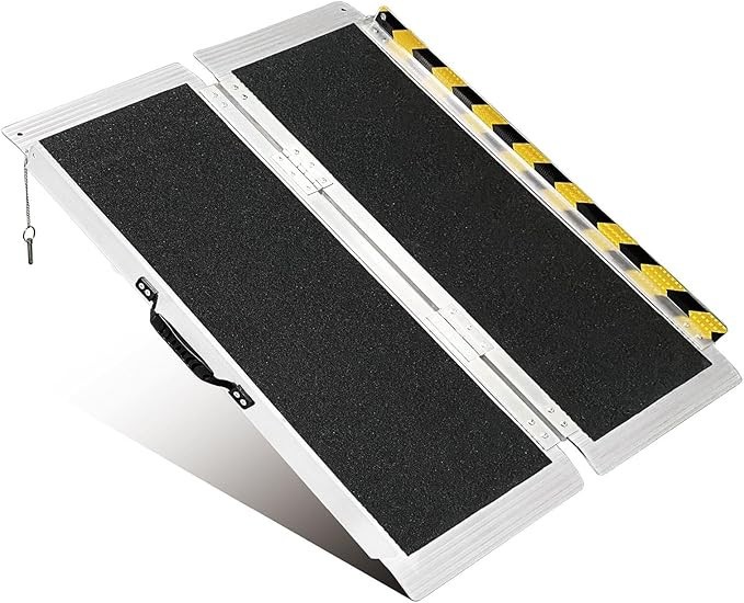 Portable Wheelchair ramp 3FT, No-Slip Aluminum Folding Handicap Ramp 800lbs Weig