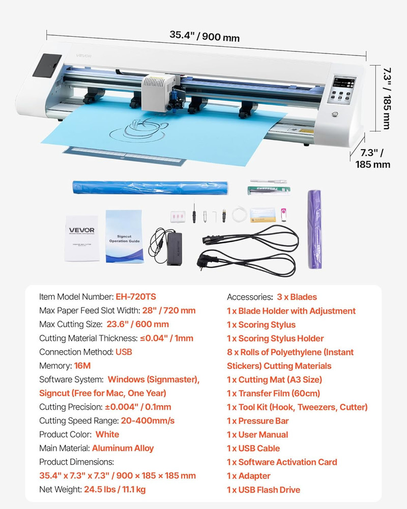 Cutting Machine, Automatic Edge Detection Vinyl Cutter Machine with Two Types of
