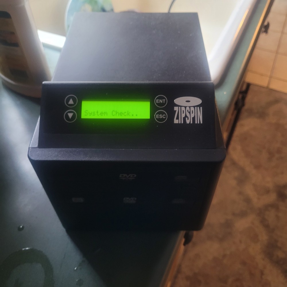 Zipspin 2-Target DVD CD Duplicator Black with PC Link for PC