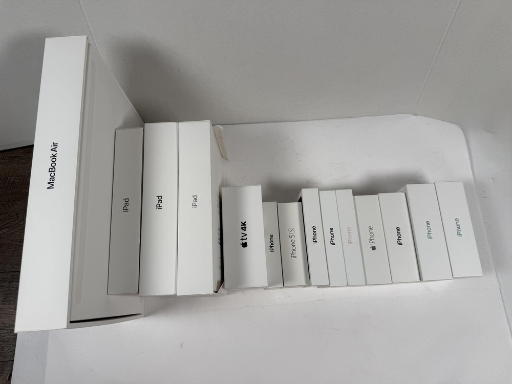 Apple Lot Empty Boxes Only IPhone IPad MacBook Air Apple TV 4K Set Mixed 14