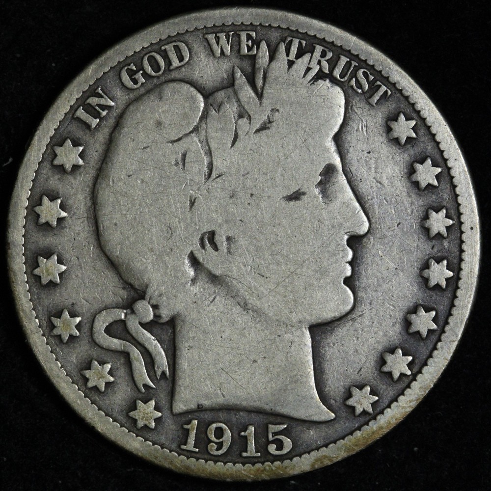 1915 Barber Silver Half Dollar VG E319 UVMX