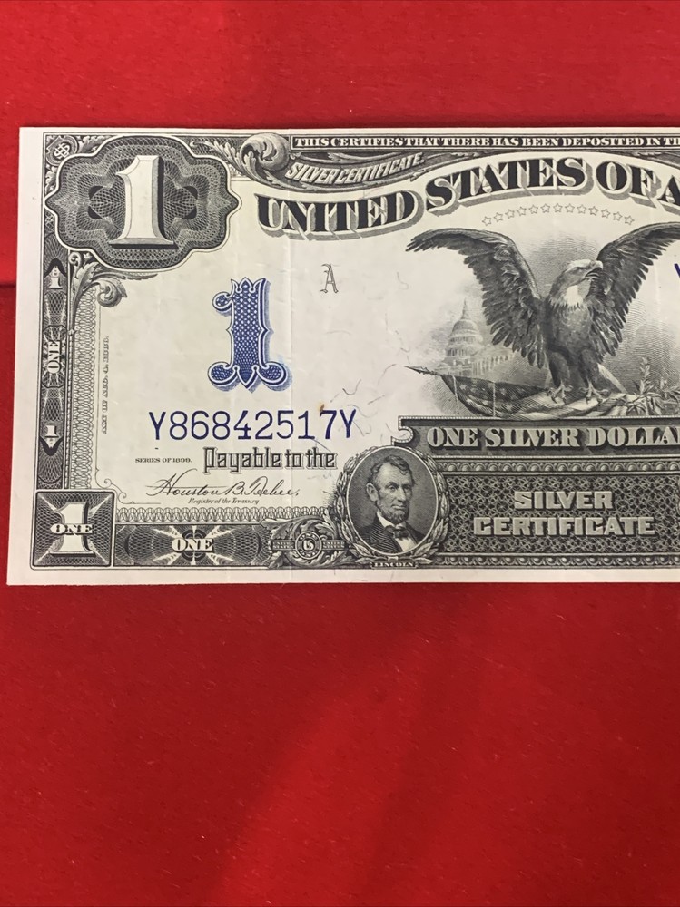 1899 $1 Silver Certificate BLACK EAGLE Teehee & Burke Moderately Circulated
