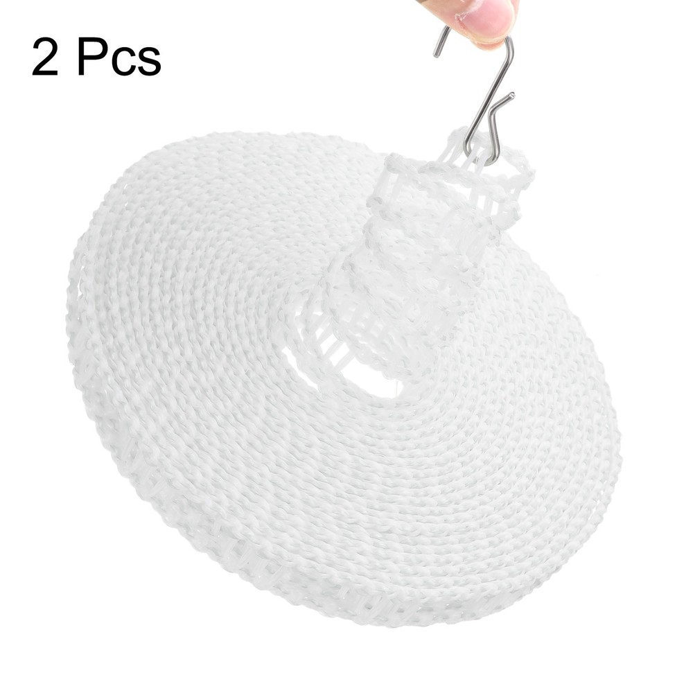 2pcs Windproof Clothesline 5M Plastic Non-Slip Clothes Drying Rope White