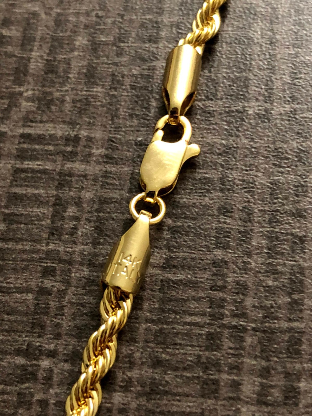 14k Gold Stamped Rope Chain 24 Inches Necklace Ice