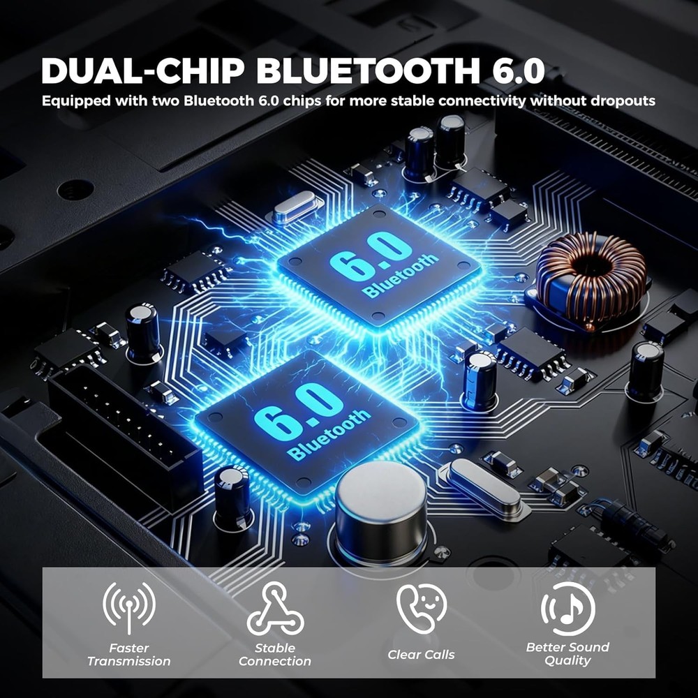 ROCKBROS Motorcycle Bluetooth Headset R1 Helmet Intercom Headset Waterproof 1 PC