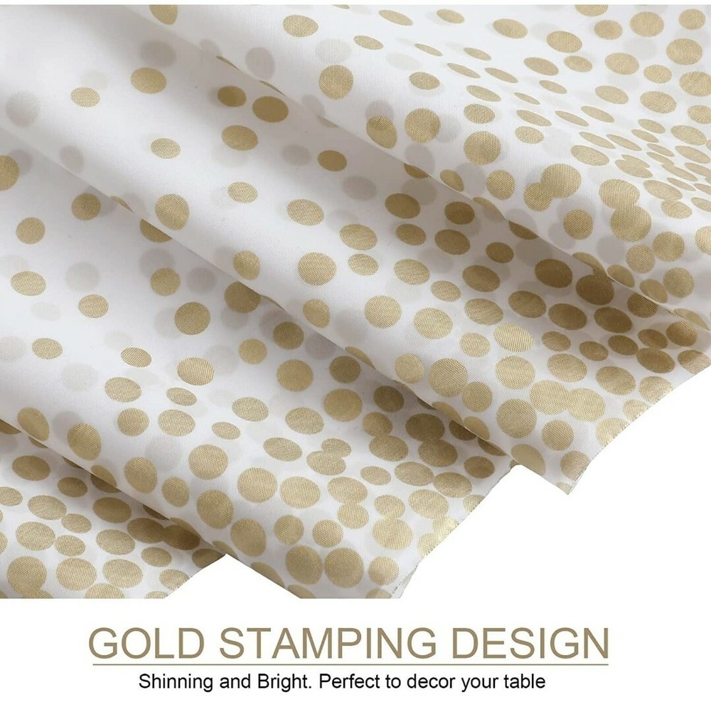 4 Pack White and Gold Tablecloth for Rectangle Tables, Plastic Disposable Covers
