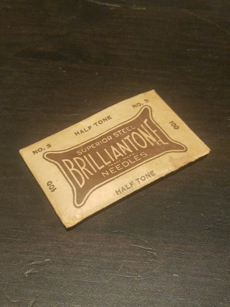 gramophone phonograph needle packet, brilliantone, empty