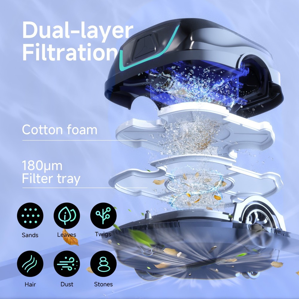 WYBOT A1 Cordless Automatic Pool Cleaner Robot Vacuum, 120Mins, All Pool Shapes