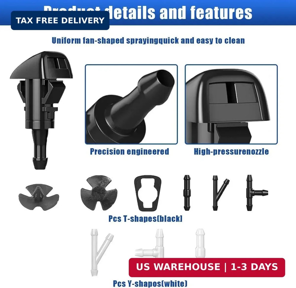 52 In 1 Windshield Washer Nozzles Replacement Kit, Compatible with Chrysler Dodg