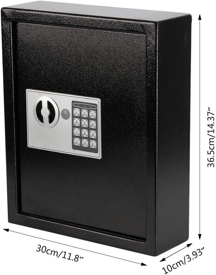 Electronic 40 Keys Cabinet Wall Mount, Digital Key Safe Lock Box, Large Security