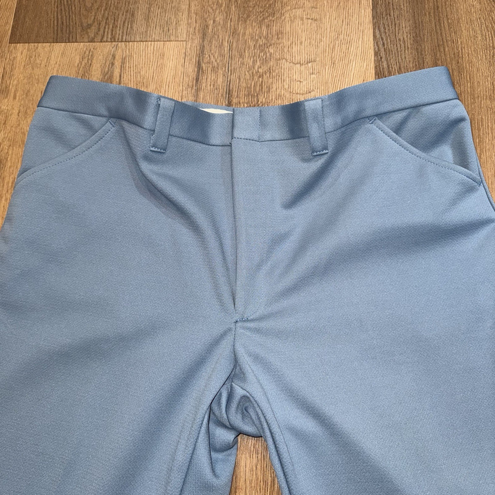 Haband Disco Pants Mens 40 28 Blue Polyester Leisure Suit Disco Mod Vtg 60s 70s