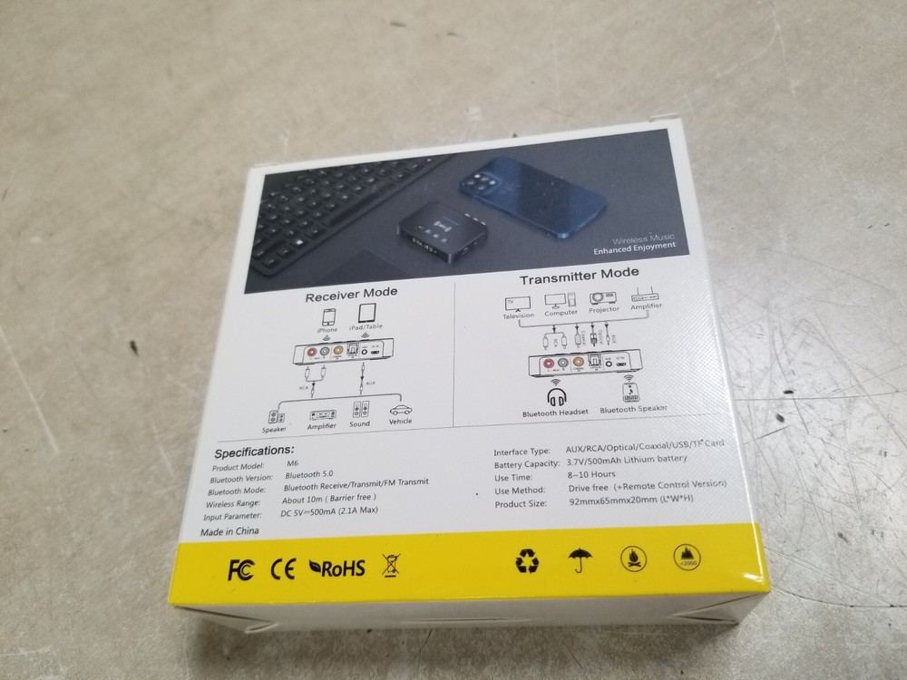 NFC Bluetooth 5.0 Transmitter Receiver Wireless Audio Adapter 3.5mm AUX/RCA/USB