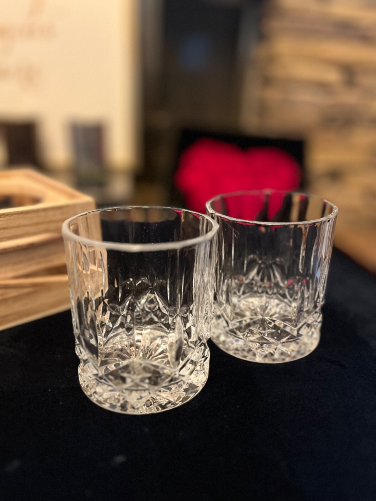 Whiskey Gift Set: Decanter, Wood Stand, Granite Chilling Stones & Two Glasses