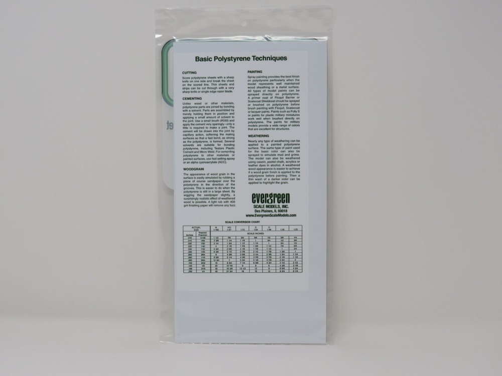 Plain Styrene Sheet .06" Thick 6" x 12" (1) Evergreen Scale Models #9060