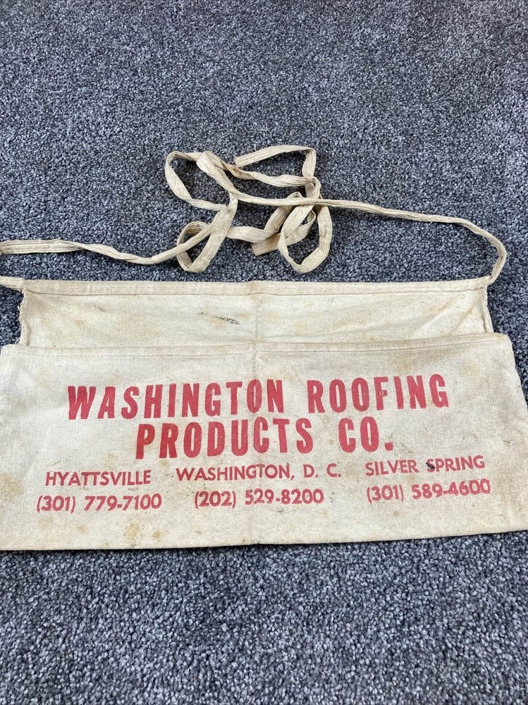 Rare Washington Roofing Products~1950's Work Apron