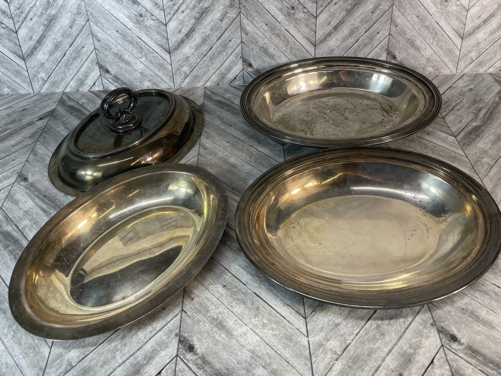 Vintage BSCEP Silver Plated Platter 4 Piece