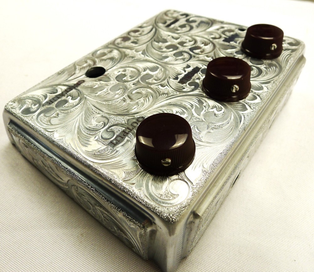 Aluminum Hand Carved Overdrive Effects Pedal Project Box Case With Knobs NH