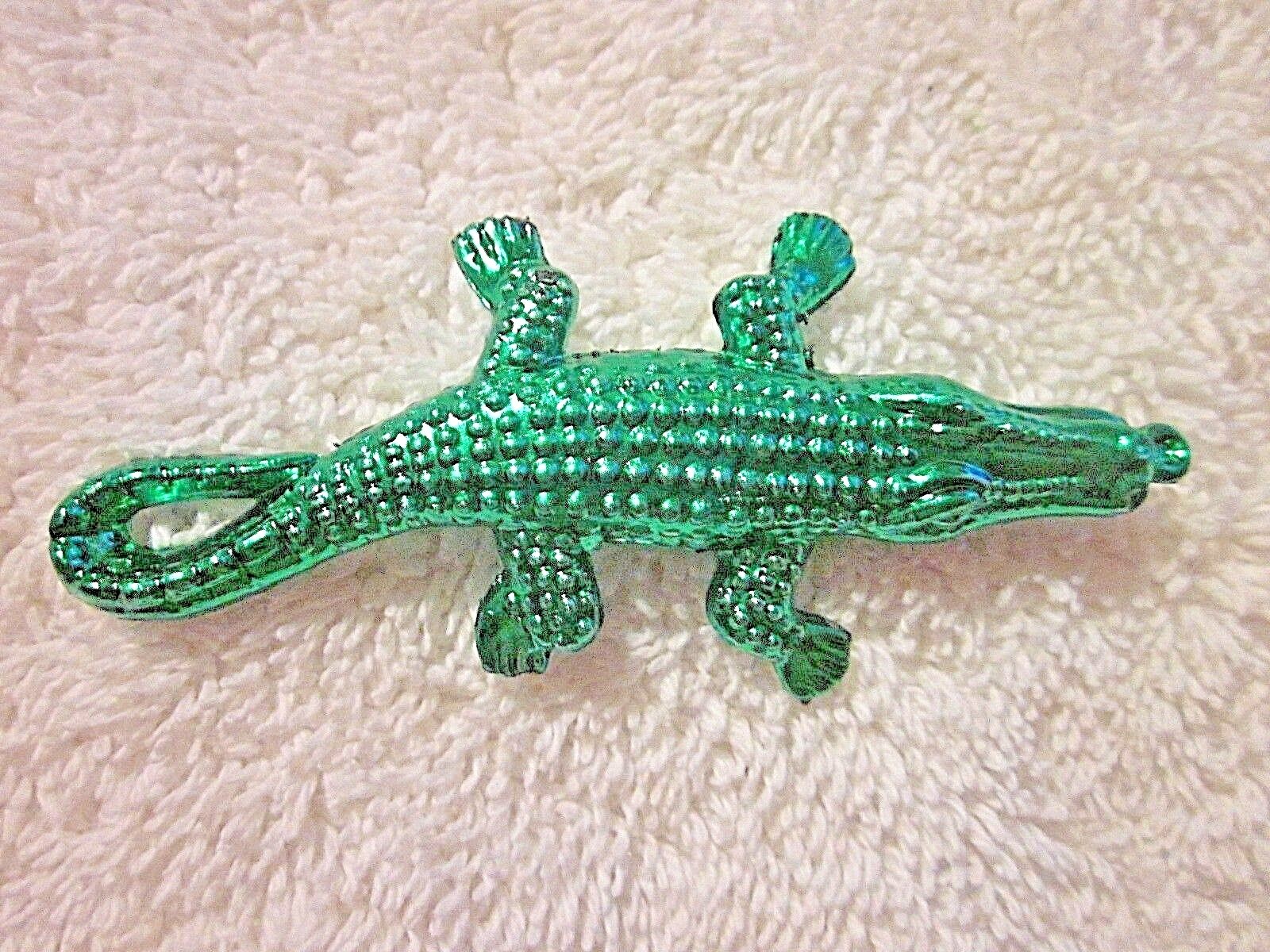 3 DOZEN (36 pieces) "GREEN ALLIGATOR TRINKETS" 70mm - BULK CRAFTS SHINY GATORS