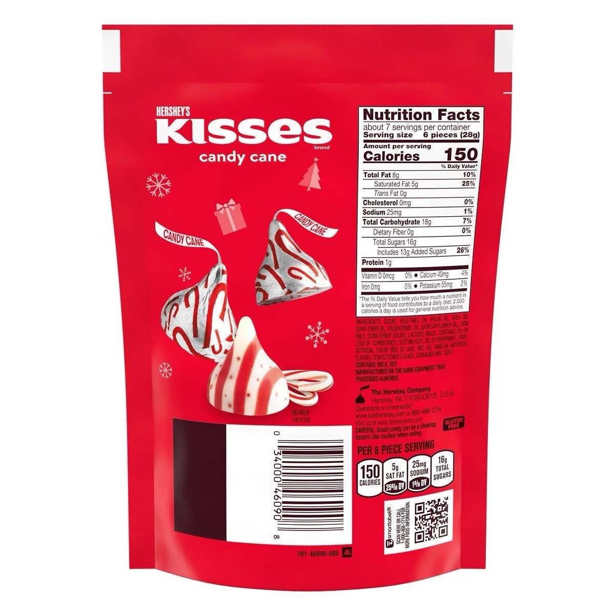 Hershey’s Kisses Candy Cane Mint 6.5oz Packs