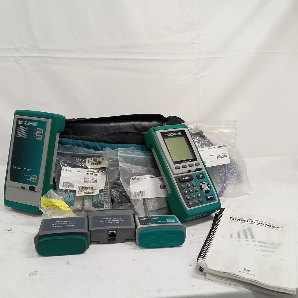 Omni Scanner Microtest Cat 5/5E/6 Cable Analyzer and Extras - Needs Batteries