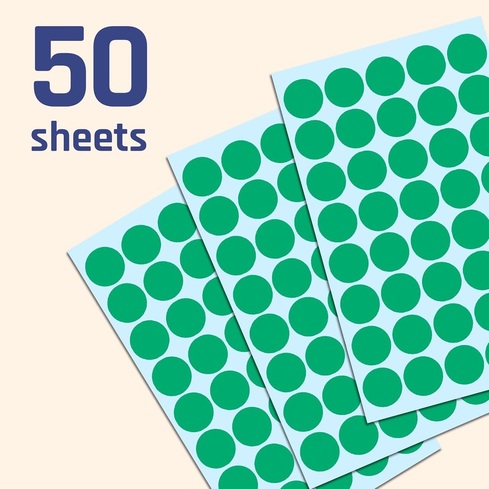 2000 Pack, 3/4" Round Dot Stickers Circle Labels - Green 2000