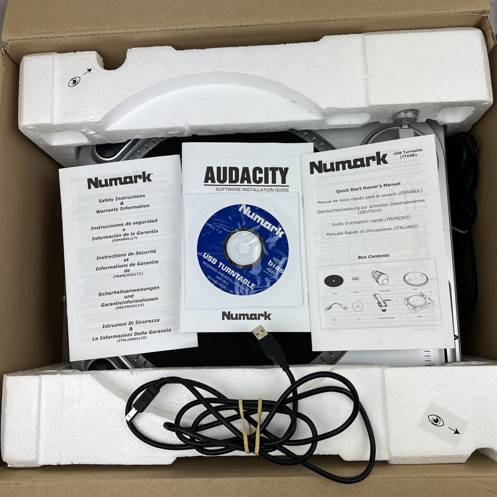 Numark TTUSB DJ Turntable USB Audio Interface TT USB UNTESTED PARTS/REPAIR READ