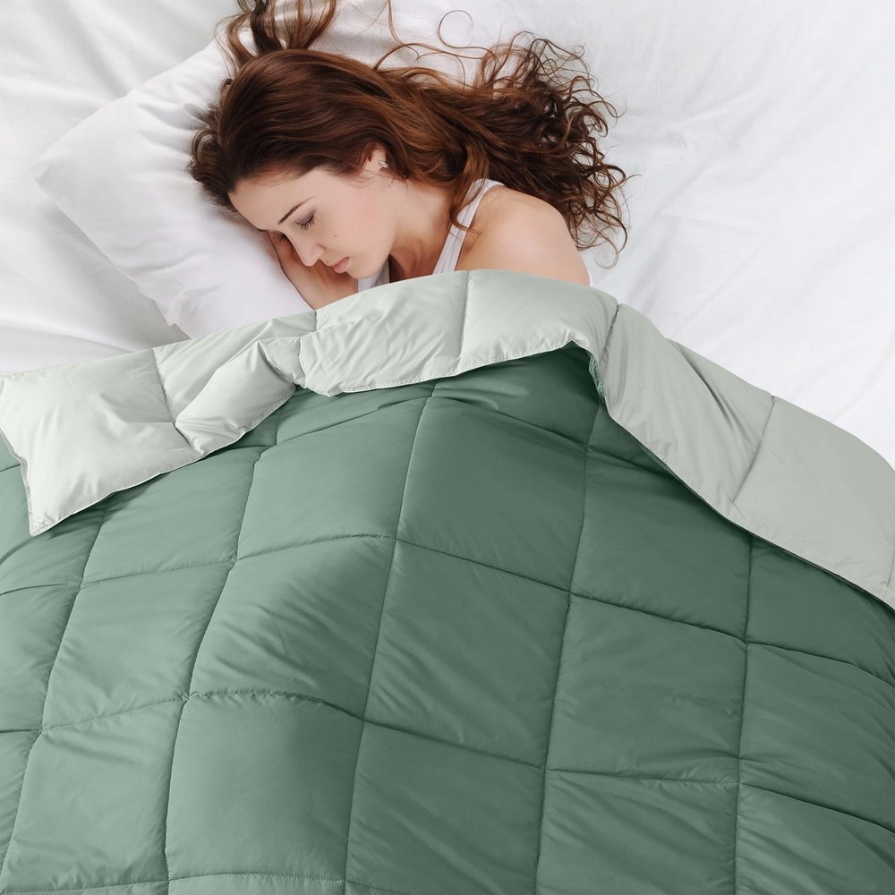 Down Alternative Reversible Comforter Ivory/Sage Green Twin
