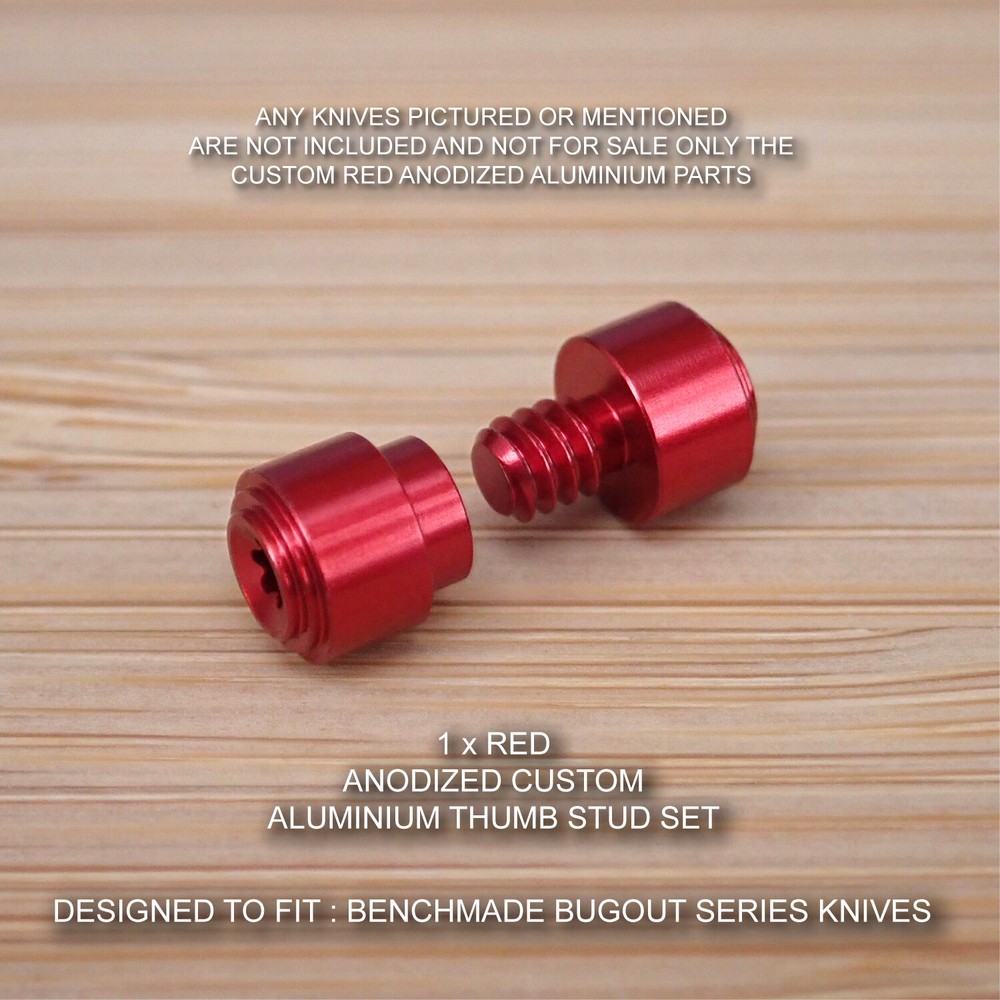 Benchmade 533BK-1 Mini BUGOUT Custom Designed Thumb Stud Set - Anodized RED