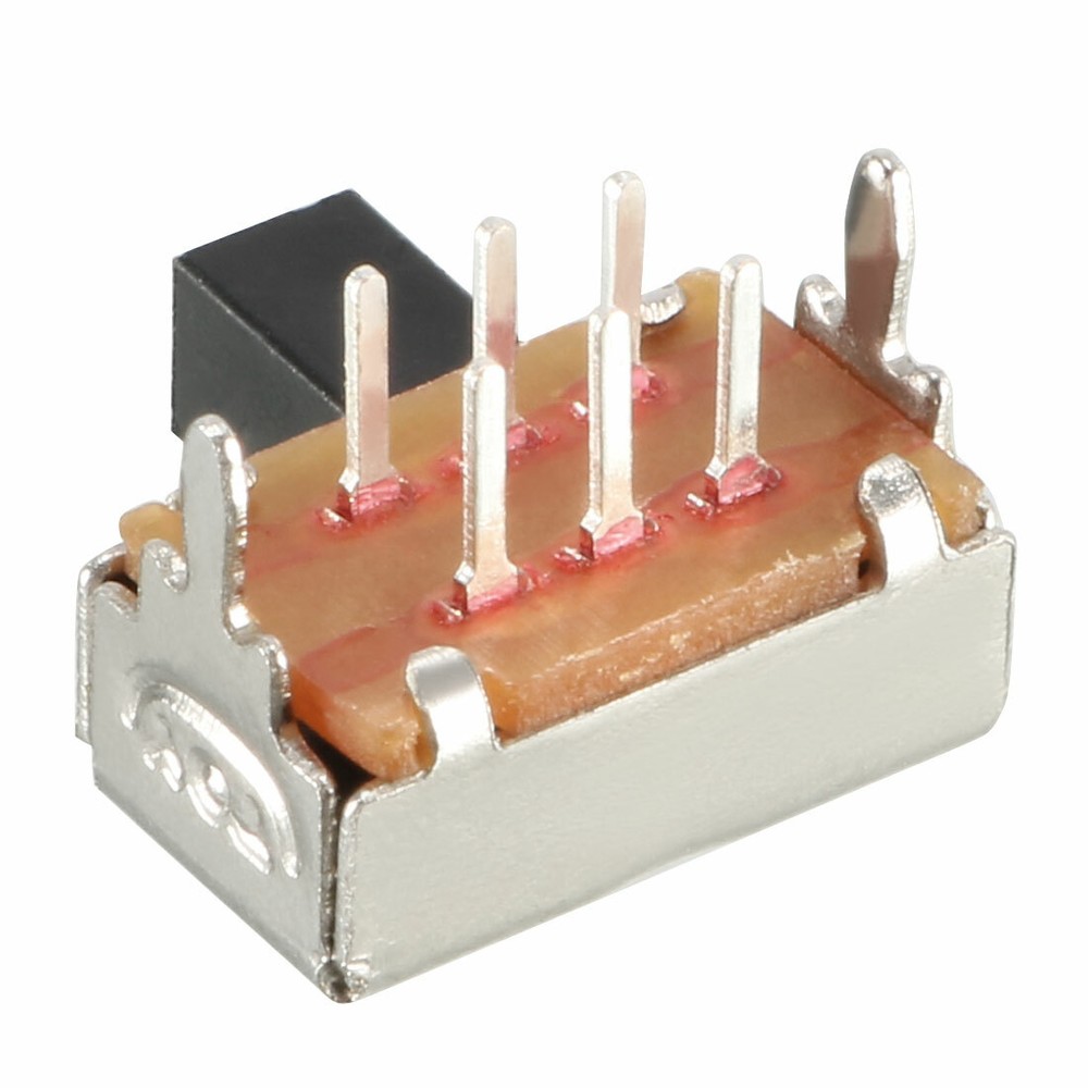 10Pcs 5mm Horizontal Slide Switch DPDT 2P2T 6 Terminals PCB Panel Latching