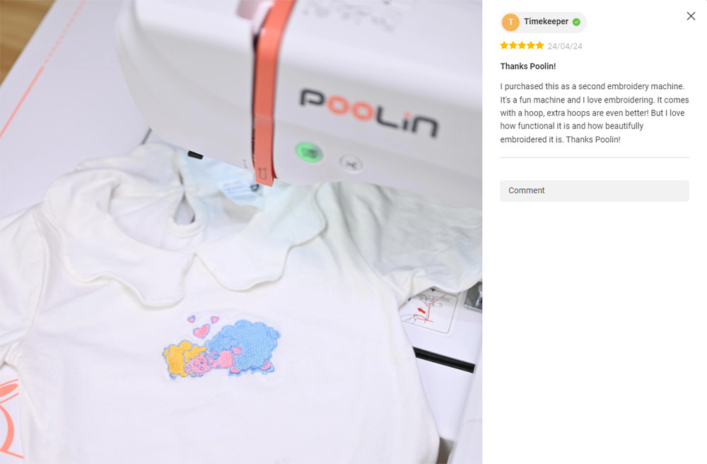 Poolin 7.9x 11" Computerized Embroidery Machine 7'' Large LCD Touch Screen EOC06