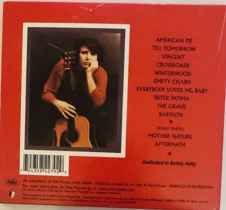 Don Mclean , Signed Autographed , Cd , American Pie