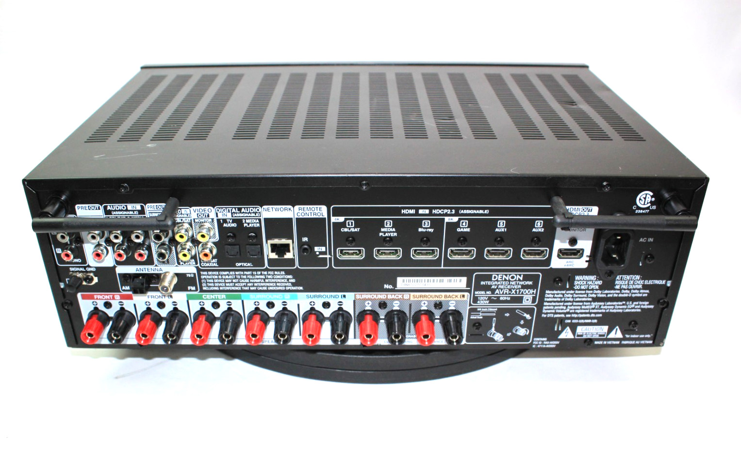 Denon AVR-X1700H 7.2-Channel Network A/V Receiver AS IS Grounded