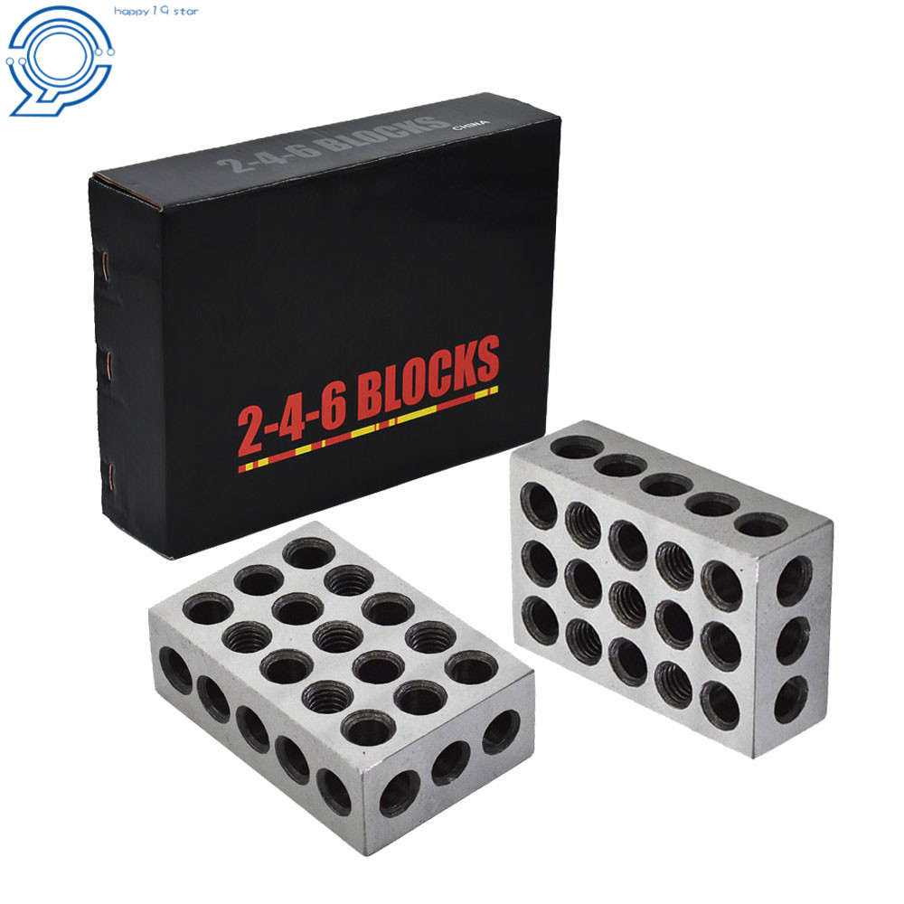 2-4-6 Blocks 23 Holes Matched Pair Ultra Precision Machinist 246 Jig 2"x 4"x 6"