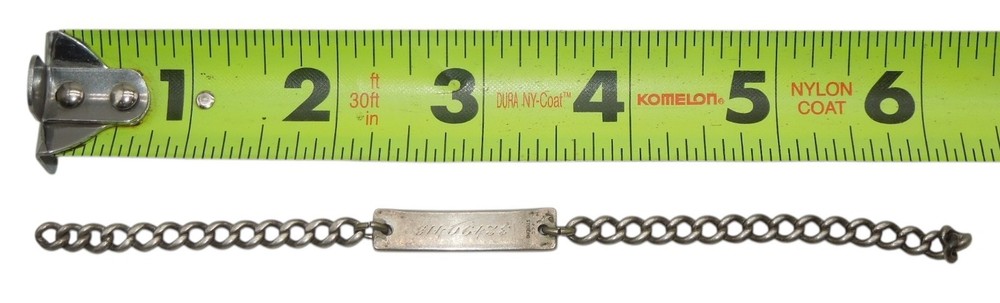 Original WWII Named US ID Bracelet LaRock 12 grams Sterling Silver CA11