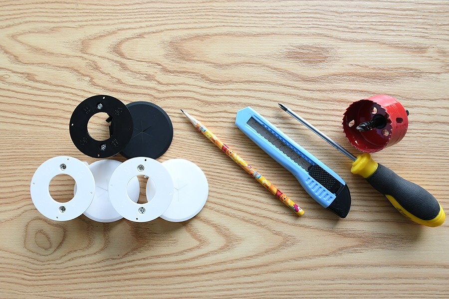 TV Cord Hider with Mounting Brackets Include Hole Saw Cable Management Kit 2pack