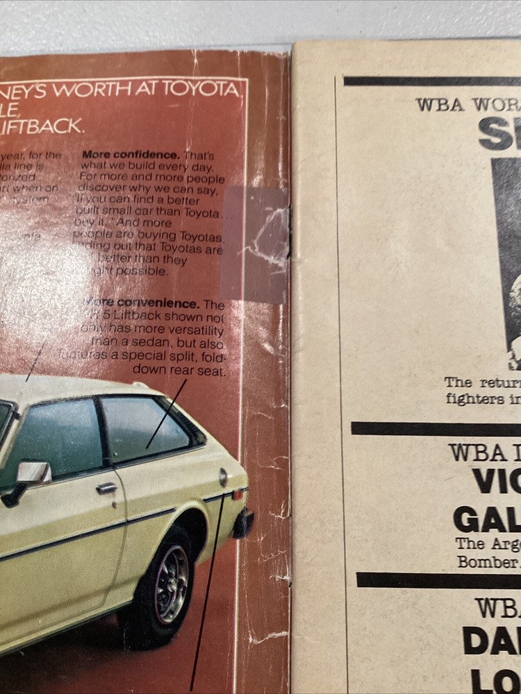 1978 Sept 15 Boxer Leon Spinks Muhammad Ali Boxing Fight Program