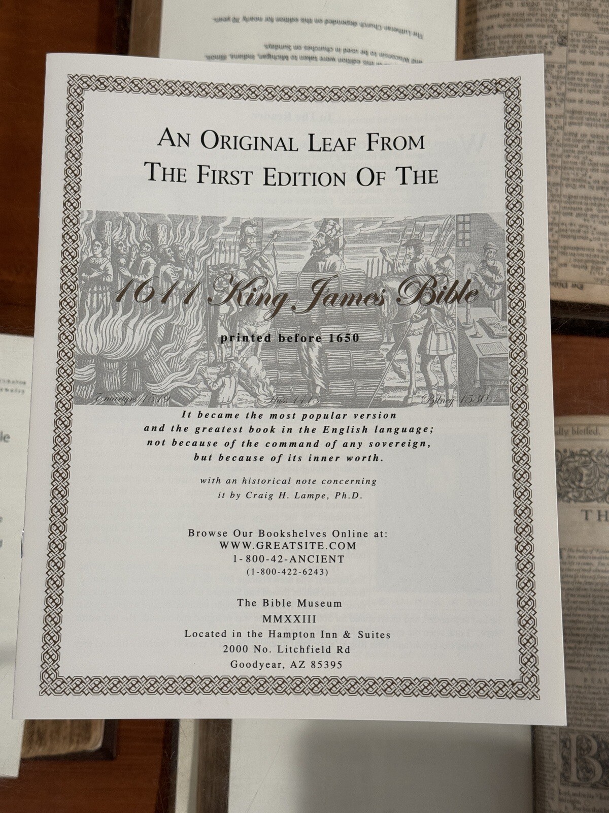 10 First Edition King James Bible Leaves